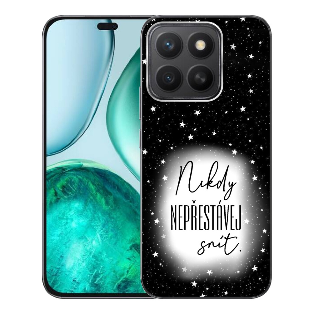 Gelový kryt mmCase na Honor X8c - citát 1 bíločerné pozadí