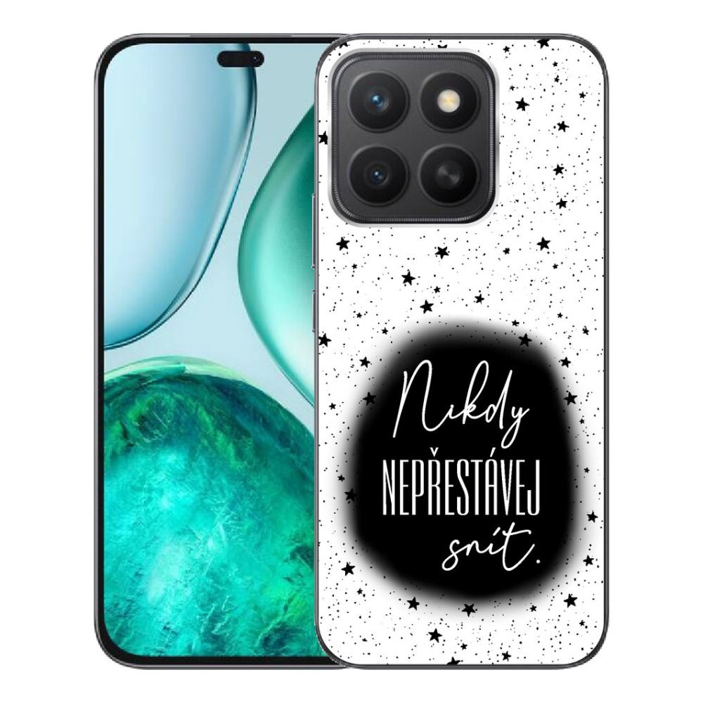 Gelový kryt mmCase na Honor X8c - citát 1 černobílé pozadí