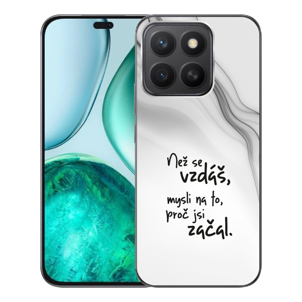 Gelový kryt mmCase na Honor X8c - citát 2 bílé pozadí