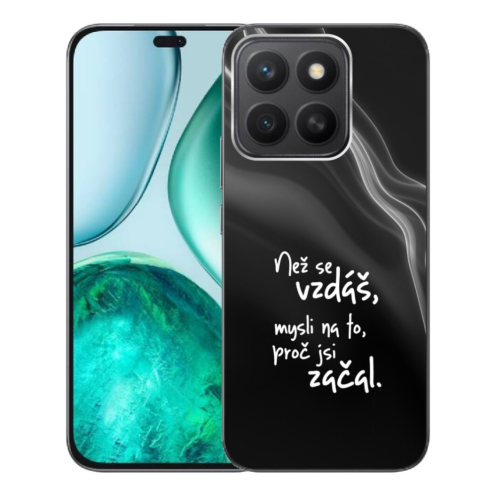 Gelový kryt mmCase na Honor X8c - citát 2 černé pozadí