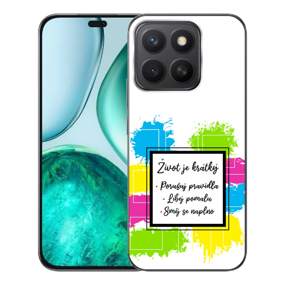 Gelový kryt mmCase na Honor X8c - citát 5 bílé pozadí