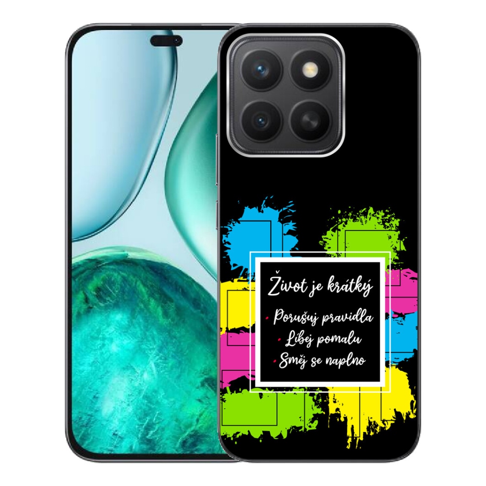 Gelový kryt mmCase na Honor X8c - citát 5 černé pozadí