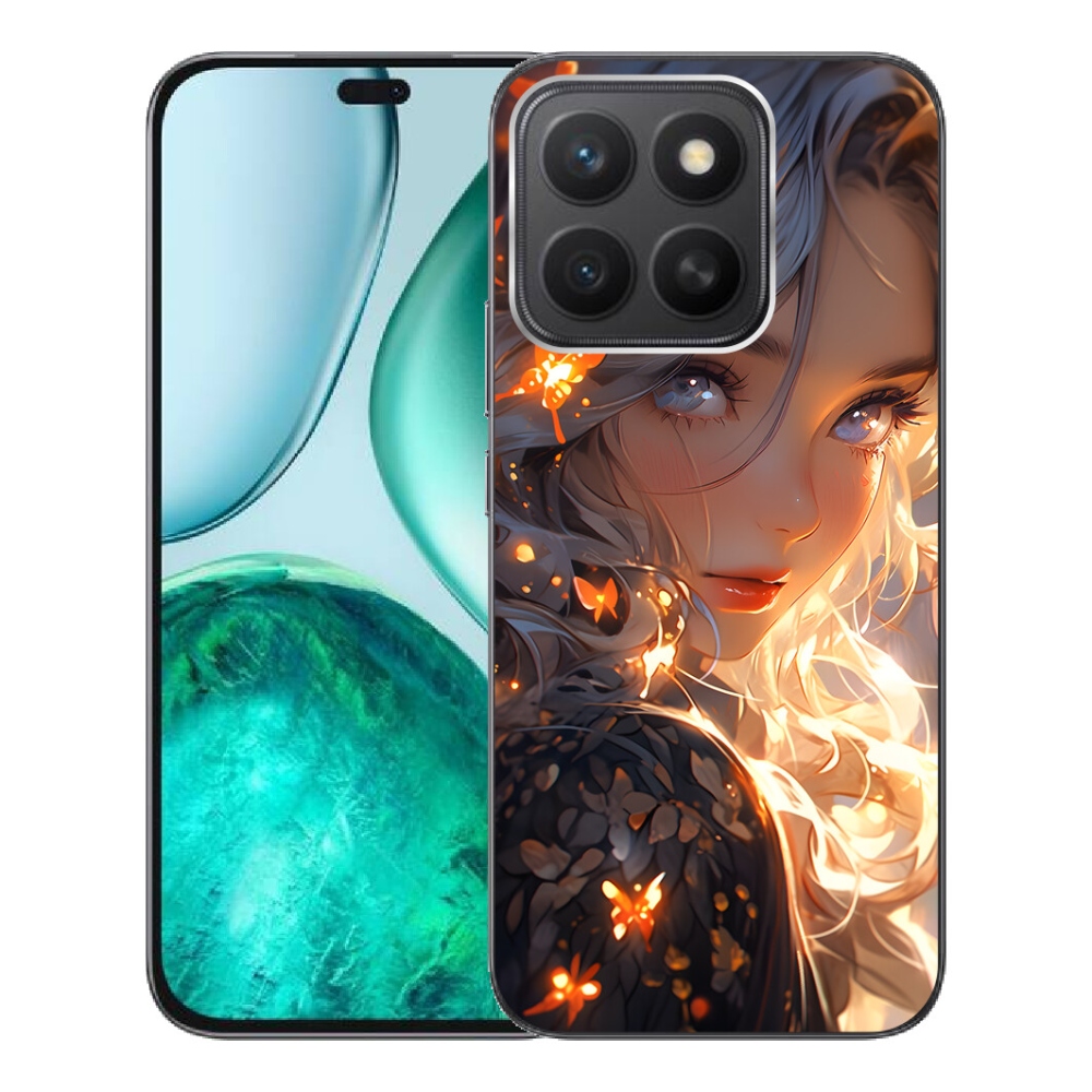 Gelový kryt mmCase na Honor X8c - dívka a motýli