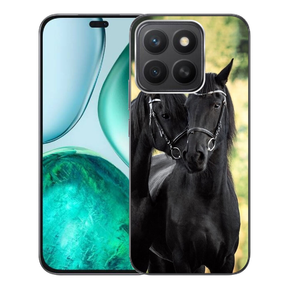 Gelový kryt mmCase na Honor X8c - dva černí koně
