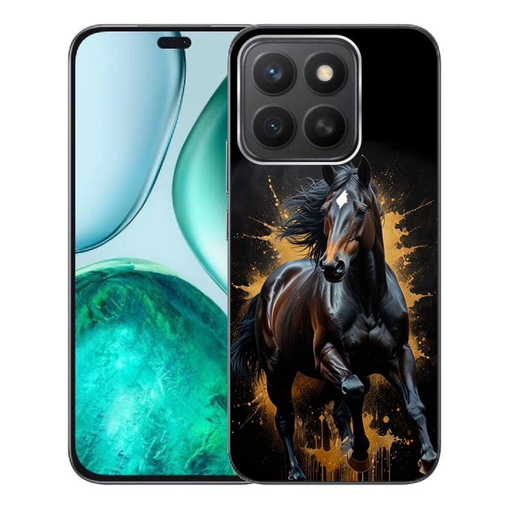 Gelový kryt mmCase na Honor X8c - elegantní černý hřebec