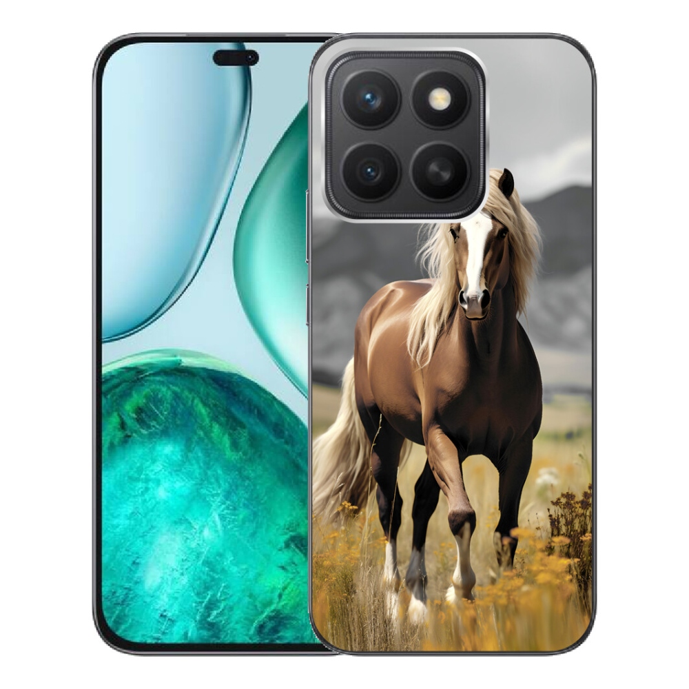 Gelový kryt mmCase na Honor X8c - hnědý kůň 1