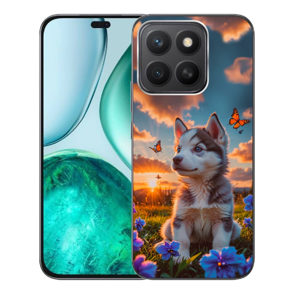 Gelový kryt mmCase na Honor X8c - husky při západu slunce