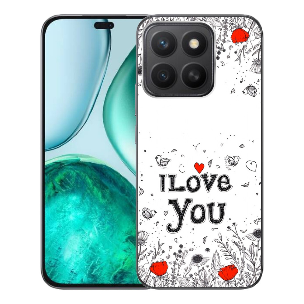 Gelový kryt mmCase na Honor X8c - I love you bílé pozadí