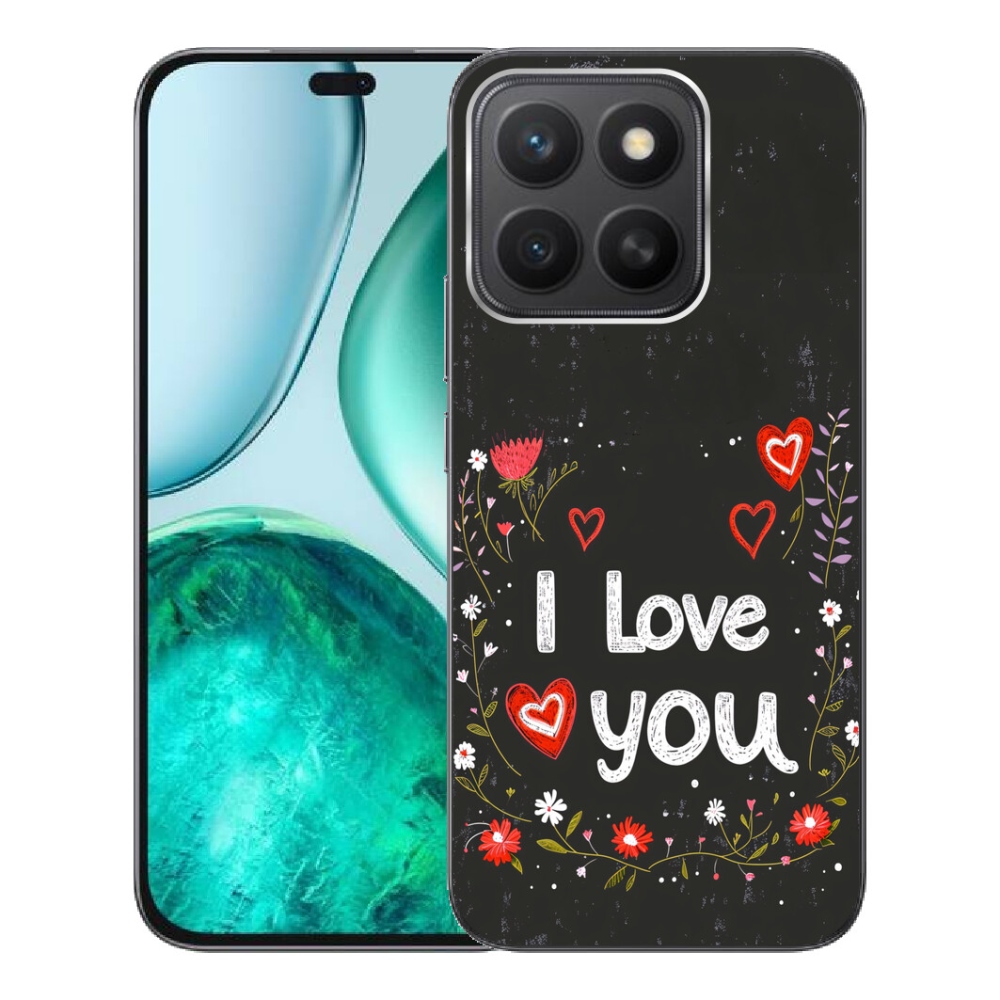 Gelový kryt mmCase na Honor X8c - I love you černé pozadí