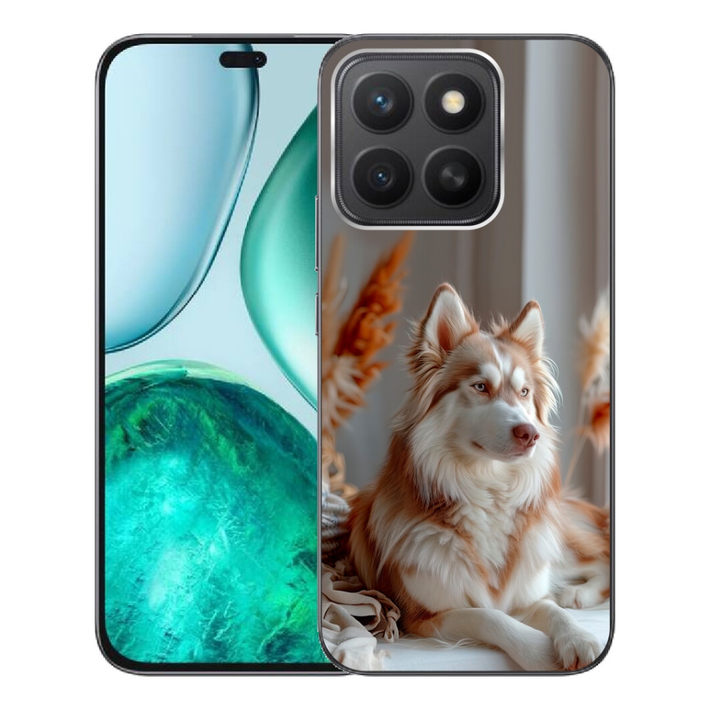 Gelový kryt mmCase na Honor X8c - klidný sibiřský husky