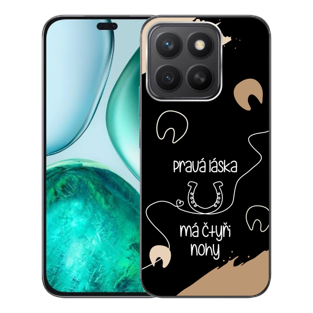 Gelový kryt mmCase na Honor X8c - koňský motiv černé pozadí