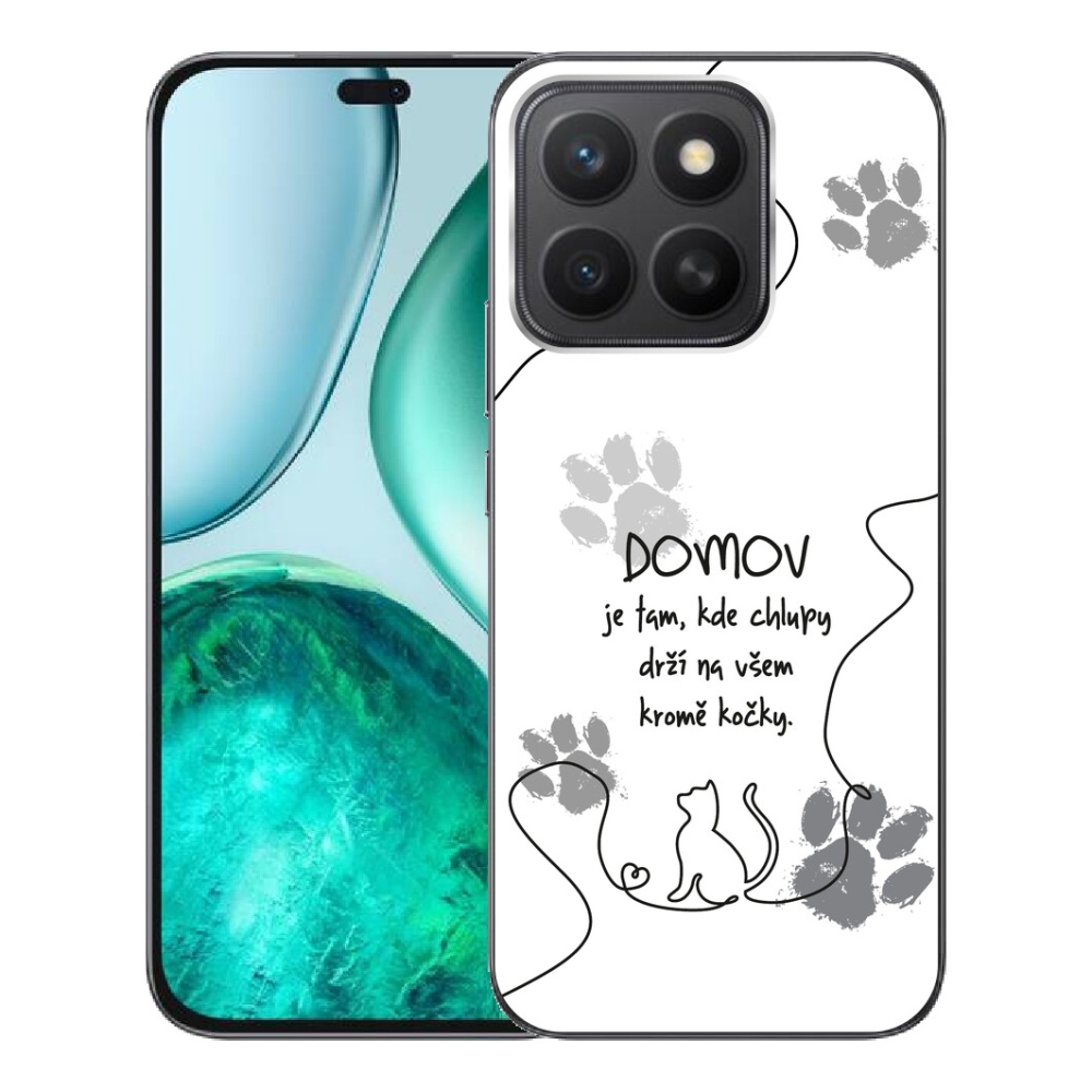 Gelový kryt mmCase na Honor X8c - kočičí motiv bílé pozadí