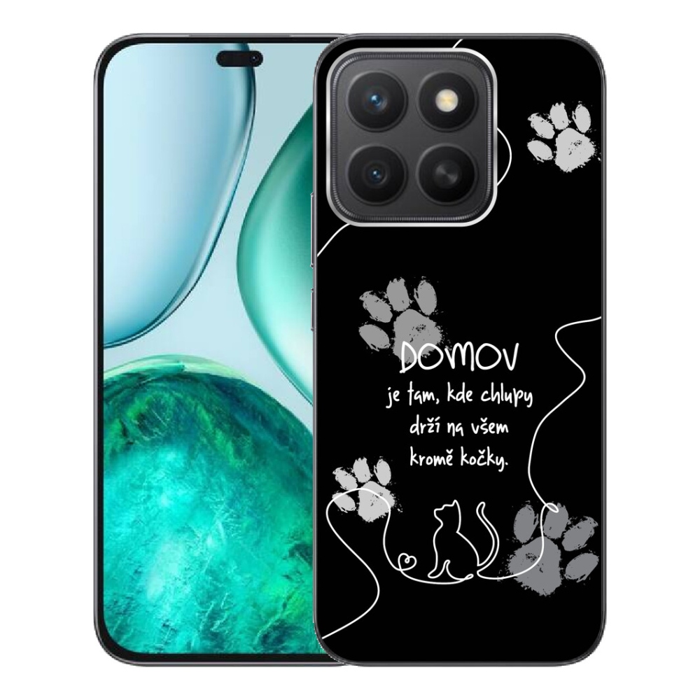 Gelový kryt mmCase na Honor X8c - kočičí motiv černé pozadí