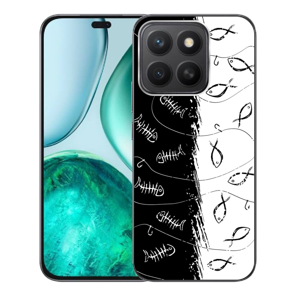 Gelový kryt mmCase na Honor X8c - kostry a rybky