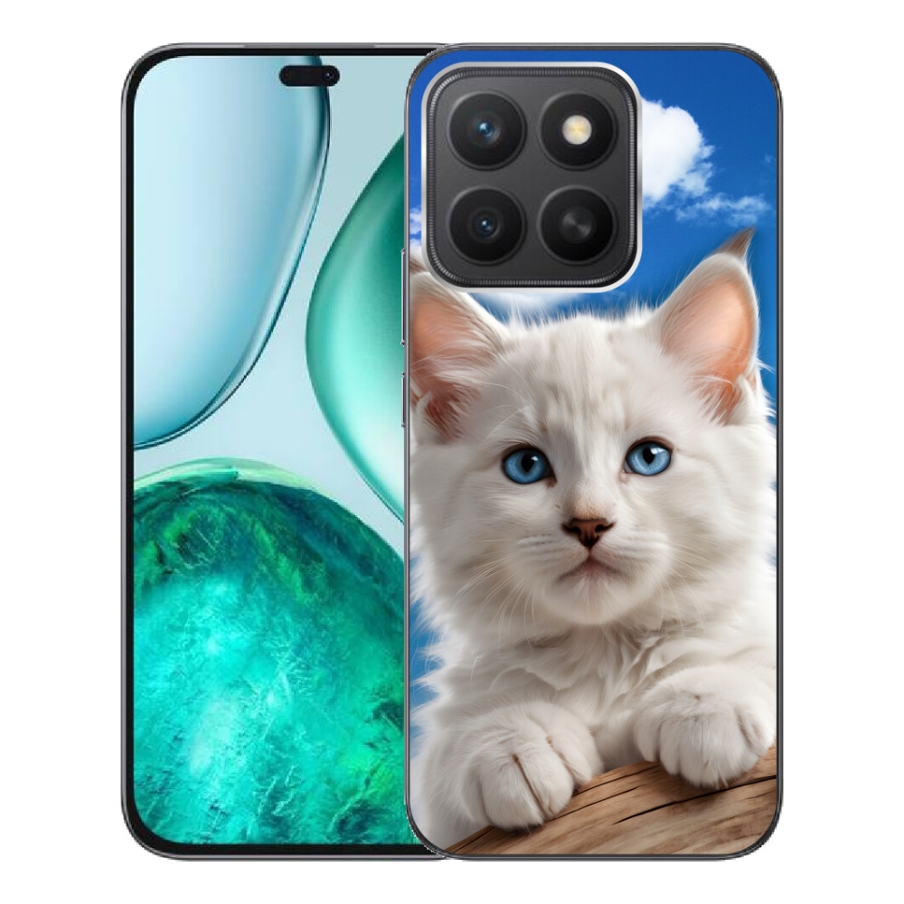 Gelový kryt mmCase na Honor X8c - kotě a oblaka
