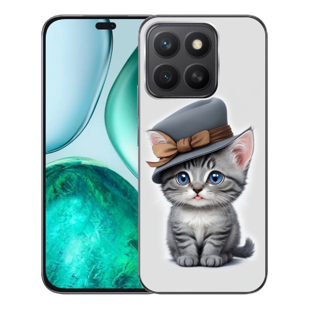Gelový kryt mmCase na Honor X8c - kotě s kloboukem