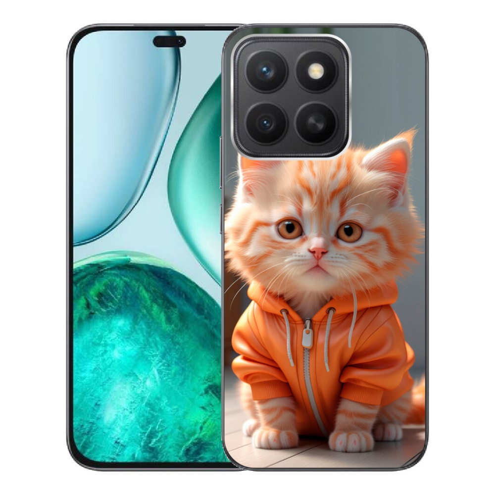 Gelový kryt mmCase na Honor X8c - kotě v mikině