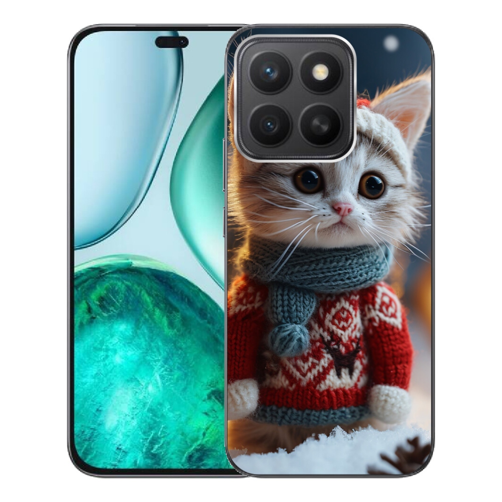 Gelový kryt mmCase na Honor X8c - kotě ve svetru
