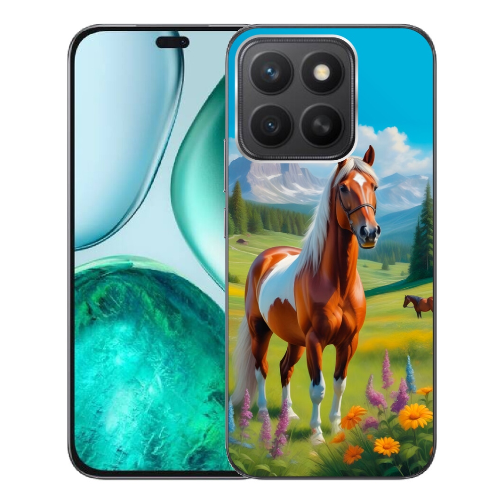 Gelový kryt mmCase na Honor X8c - kůň na louce