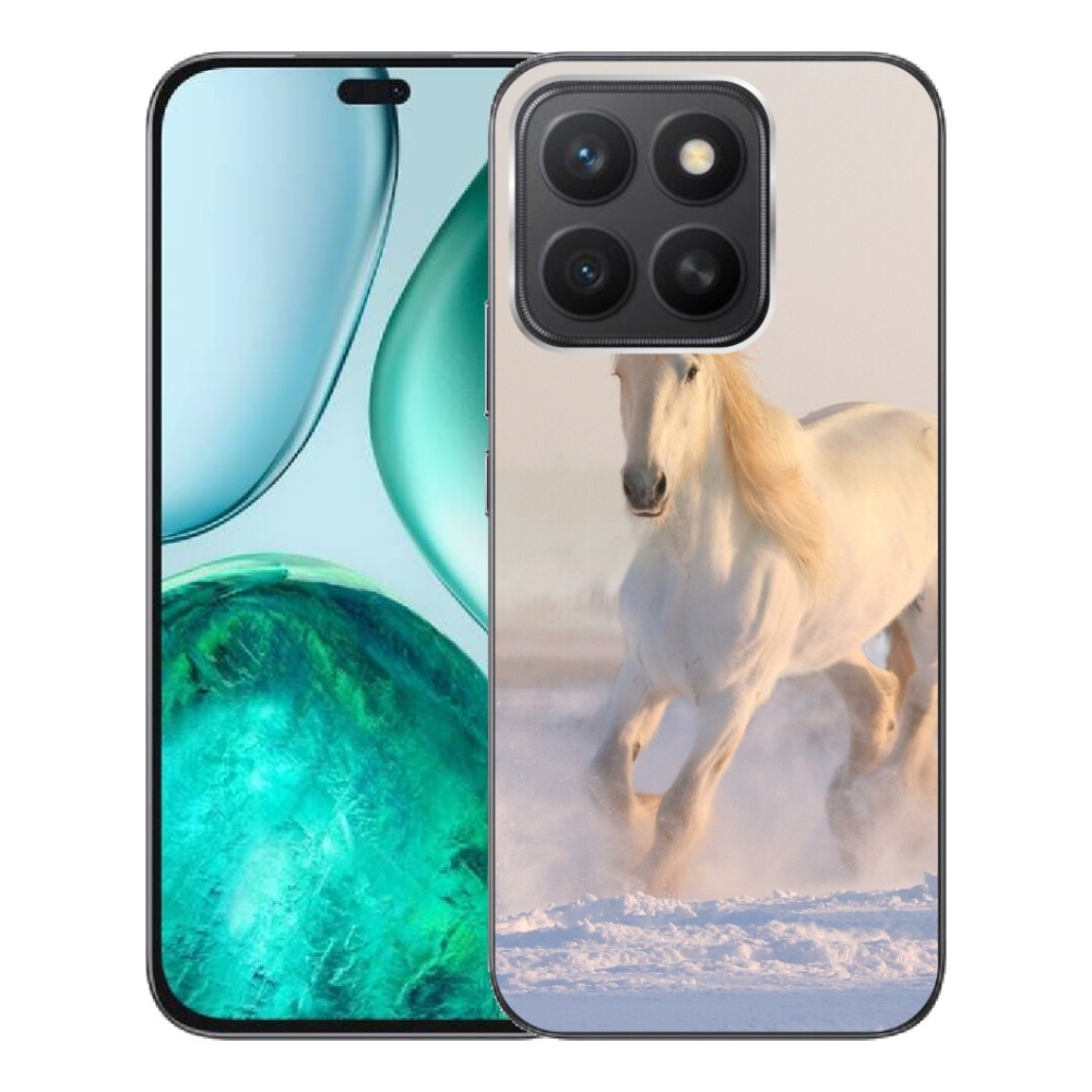 Gelový kryt mmCase na Honor X8c - kůň ve sněhu