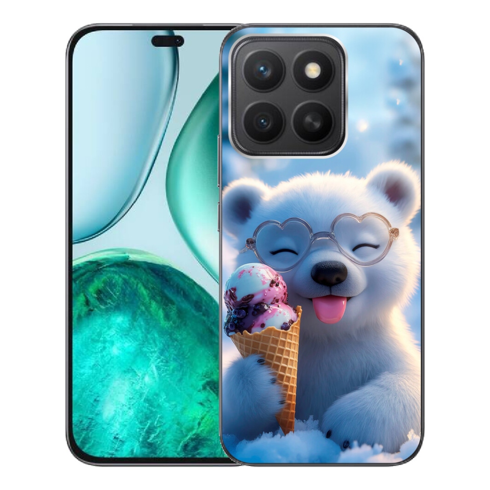 Gelový kryt mmCase na Honor X8c - medvídek se zmrzlinou