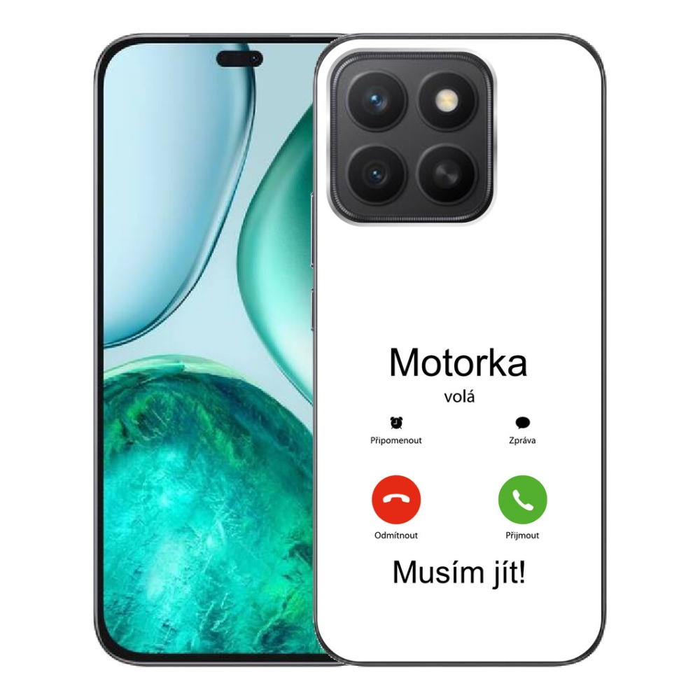 Gelový kryt mmCase na Honor X8c - motorka volá bílé pozadí