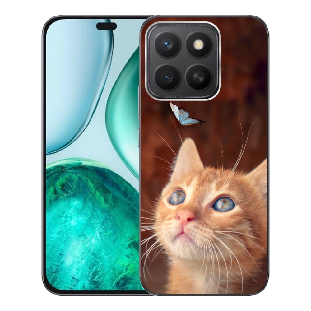 Gelový kryt mmCase na Honor X8c - motýl a kotě