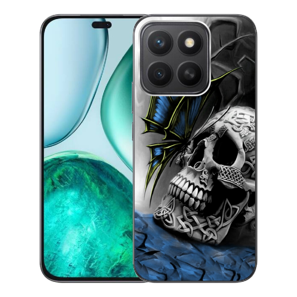 Gelový kryt mmCase na Honor X8c - motýl a lebka