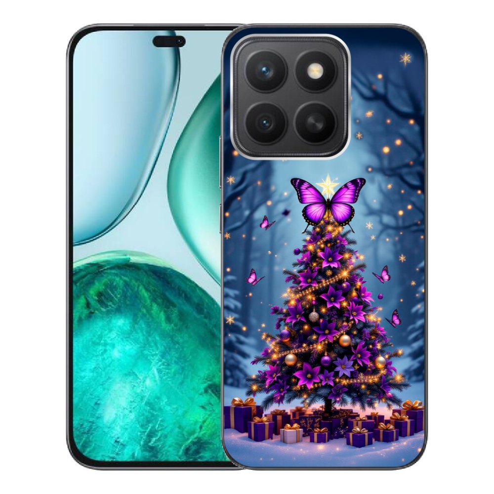 Gelový kryt mmCase na Honor X8c - motýlí vánoční stromek