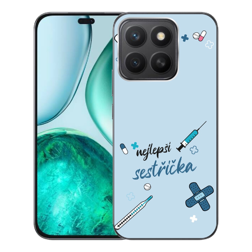 Gelový kryt mmCase na Honor X8c - nejlepší sestřička modré pozadí