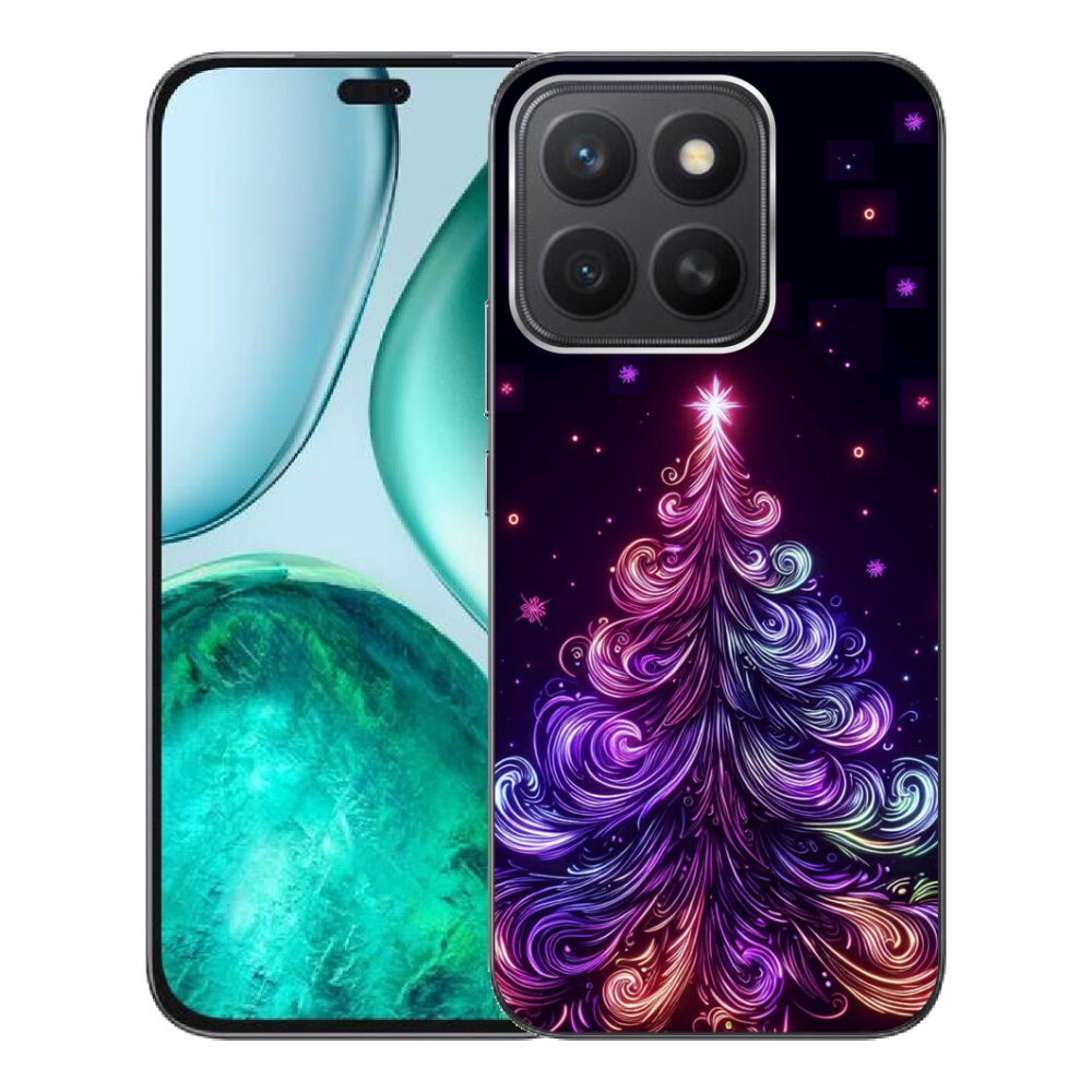 Gelový kryt mmCase na Honor X8c - neonový vánoční stromek 1