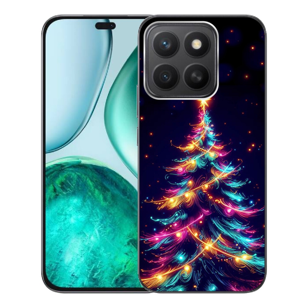 Gelový kryt mmCase na Honor X8c - neonový vánoční stromek