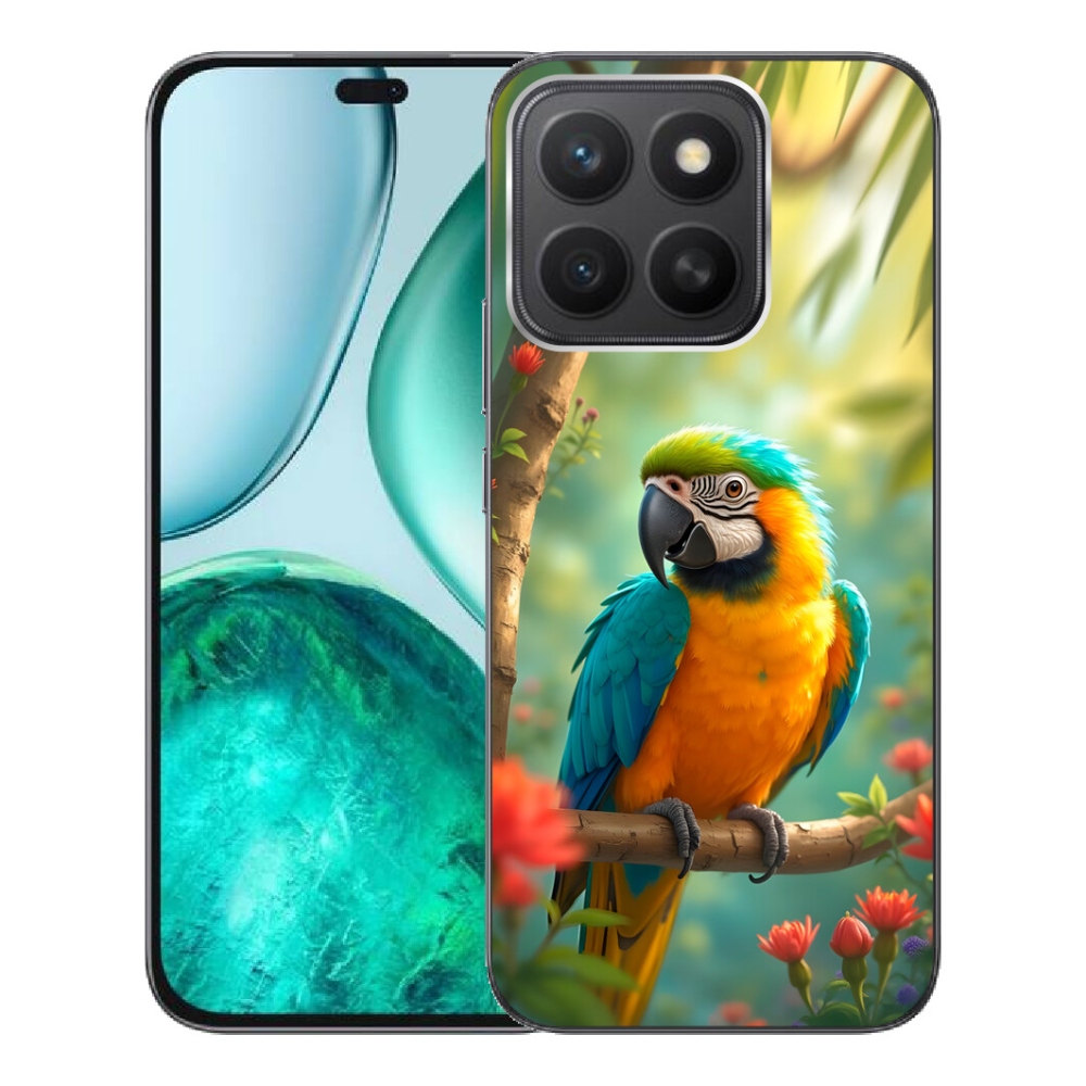 Gelový kryt mmCase na Honor X8c - papoušek ara modrožlutá