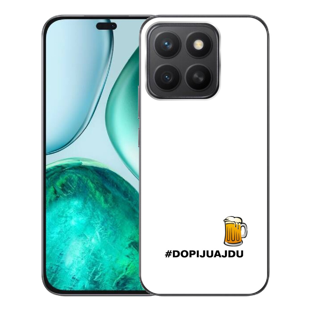 Gelový kryt mmCase na Honor X8c - pivní motiv 1 bílé pozadí