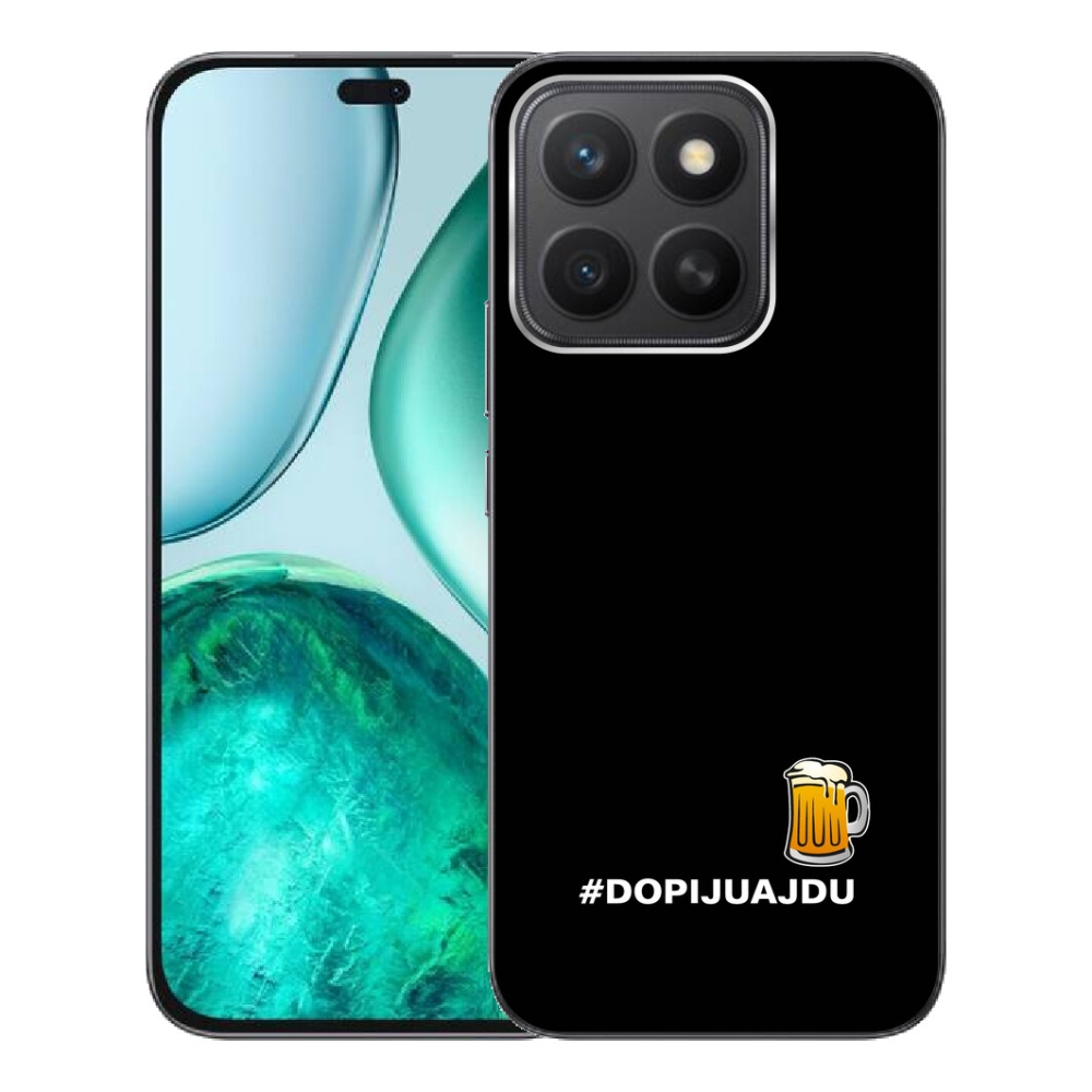 Gelový kryt mmCase na Honor X8c - pivní motiv 1 černé pozadí