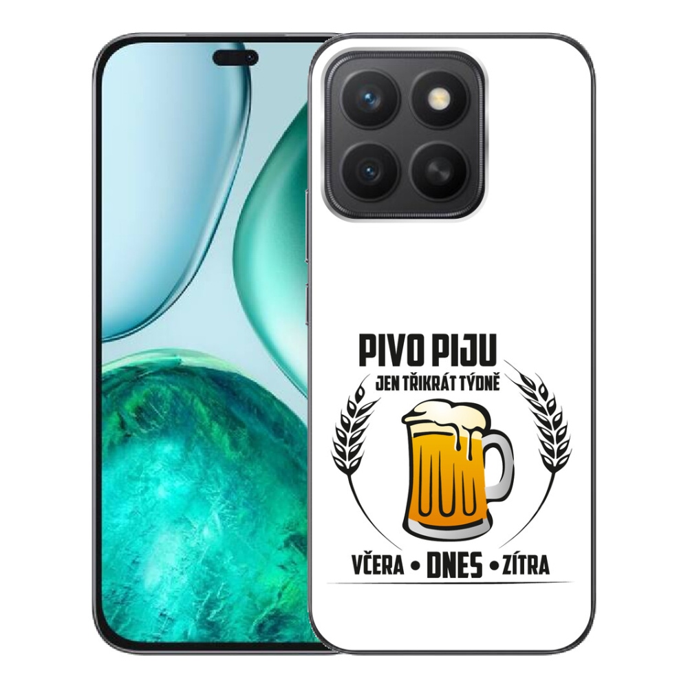 Gelový kryt mmCase na Honor X8c - pivní motiv bílé pozadí