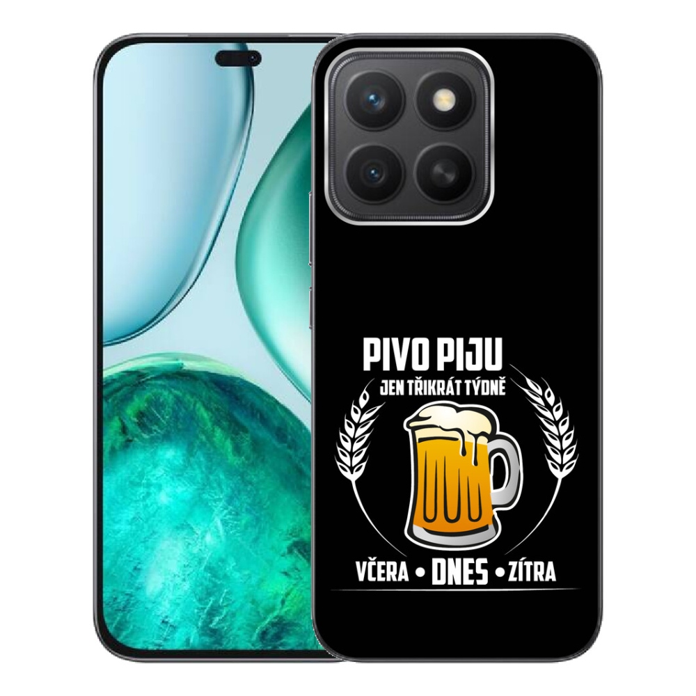 Gelový kryt mmCase na Honor X8c - pivní motiv černé pozadí