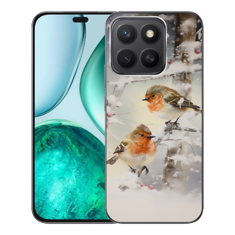 Gelový kryt mmCase na Honor X8c - ptáčci v zimě