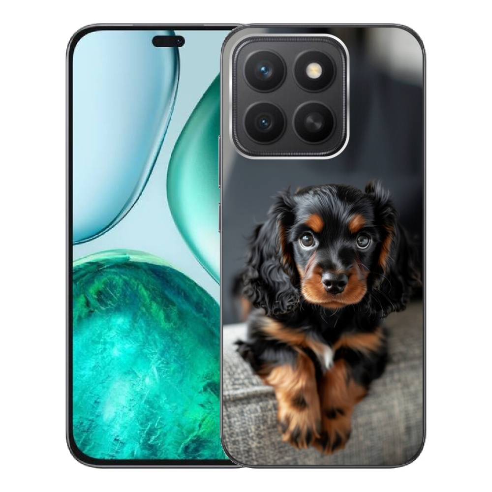 Gelový kryt mmCase na Honor X8c - roztomilý dlouhosrstý jezevčík