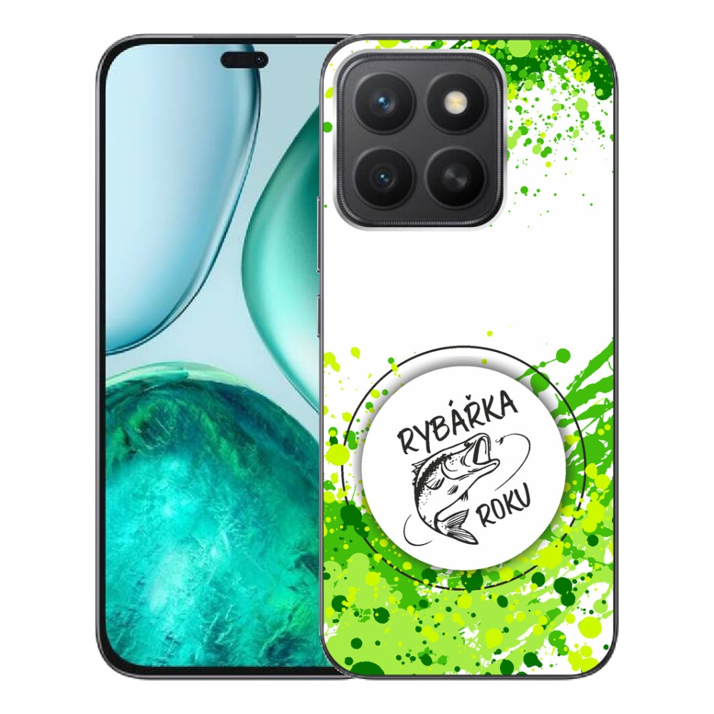 Gelový kryt mmCase na Honor X8c - rybářka roku bílé pozadí