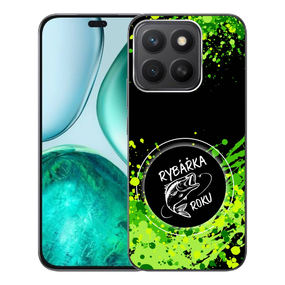 Gelový kryt mmCase na Honor X8c - rybářka roku černé pozadí