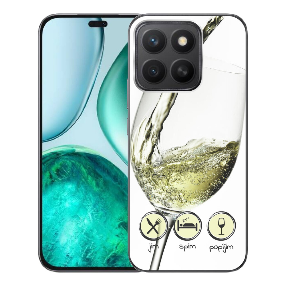 Gelový kryt mmCase na Honor X8c - sklenička vína bílé