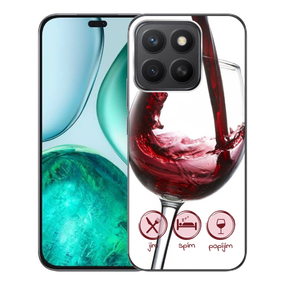 Gelový kryt mmCase na Honor X8c - sklenička vína červené
