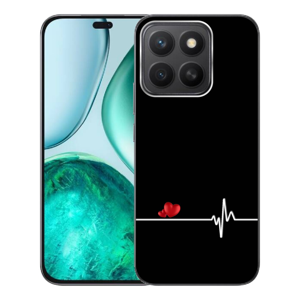 Gelový kryt mmCase na Honor X8c - srdce a tep černé pozadí