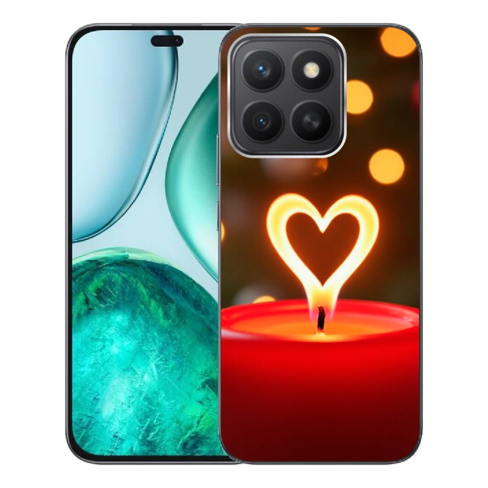 Gelový kryt mmCase na Honor X8c - srdce z plamene