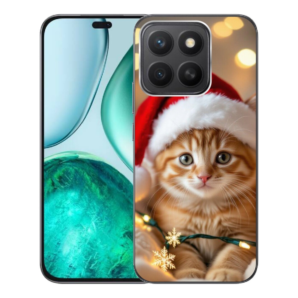 Gelový kryt mmCase na Honor X8c - vánoční kotě