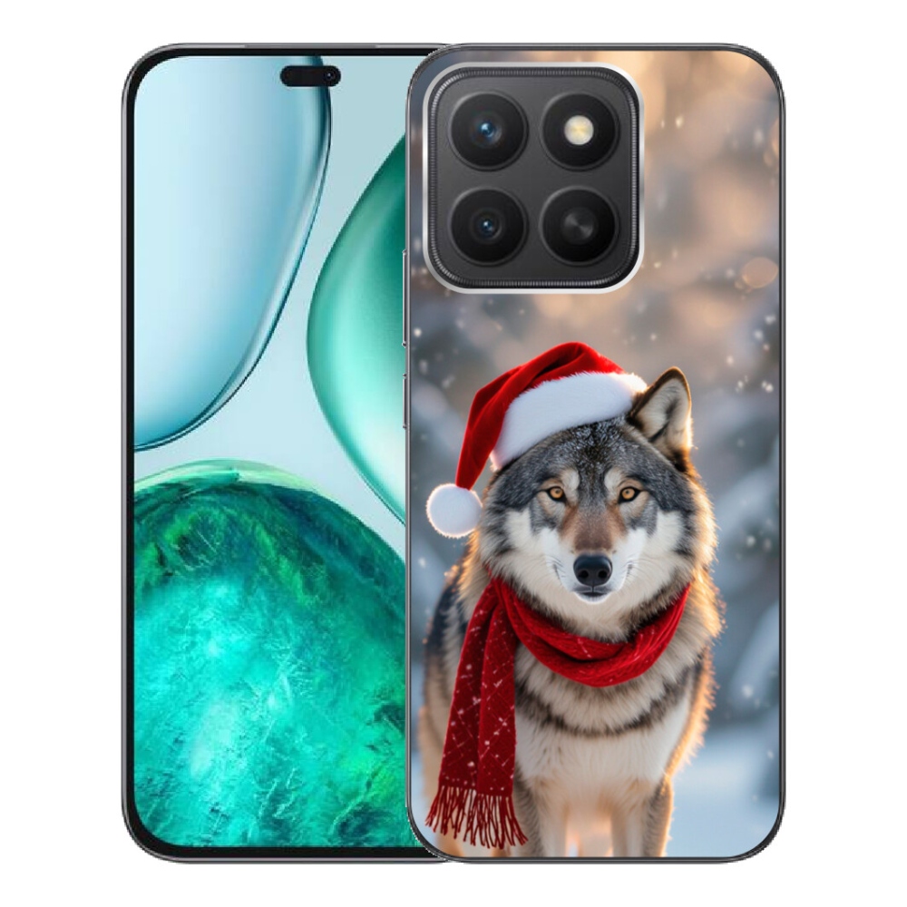 Gelový kryt mmCase na Honor X8c - vánoční vlk
