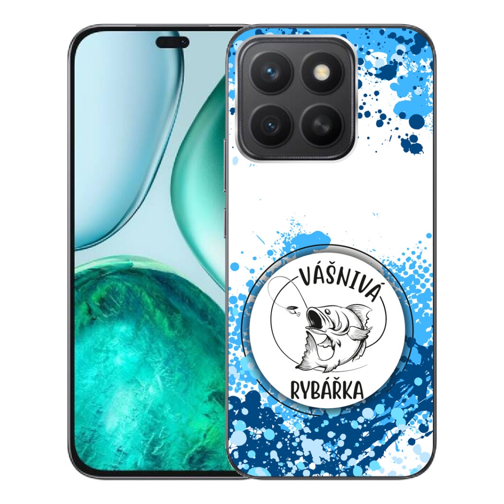 Gelový kryt mmCase na Honor X8c - vášnivá rybářka bílé pozadí