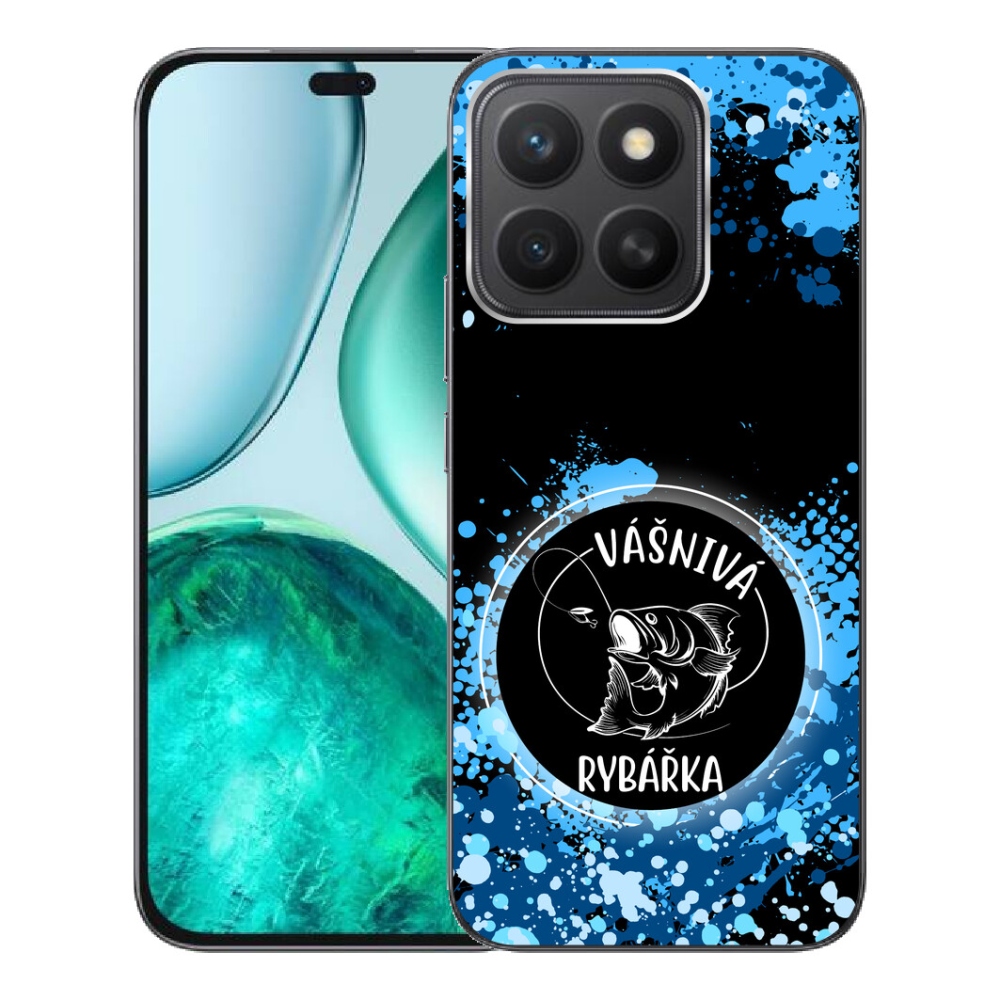 Gelový kryt mmCase na Honor X8c - vášnivá rybářka černé pozadí