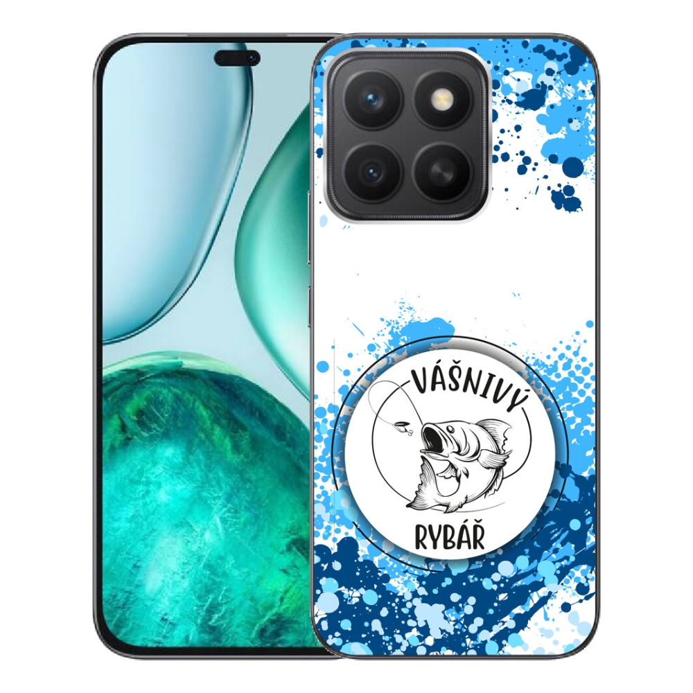 Gelový kryt mmCase na Honor X8c - vášnivý rybář bílé pozadí